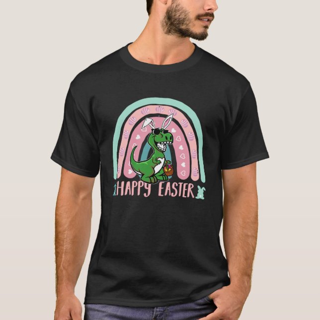 Happy Easter Egg Y'all Rainbow  rex T-Shirt (Front)