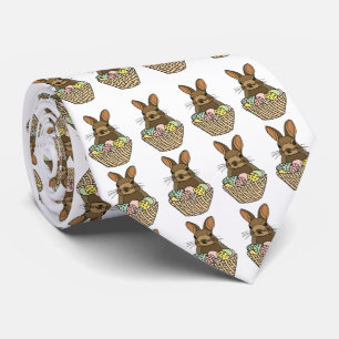 Happy Easter Eggs Basket Bunny Happy Easter Tie