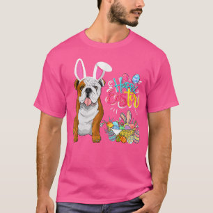 Happy Easter Eggs Bunny Dog Bulldog T-Shirt