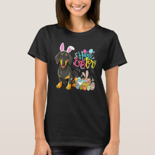 Happy Easter Eggs Bunny Dog Dachshund Boys Girls T-Shirt