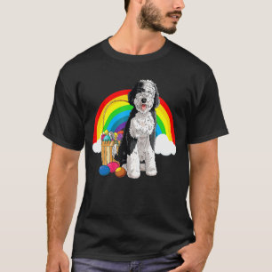 Happy Easter Eggs Bunny Dog Sheepadoodle 4 T-Shirt