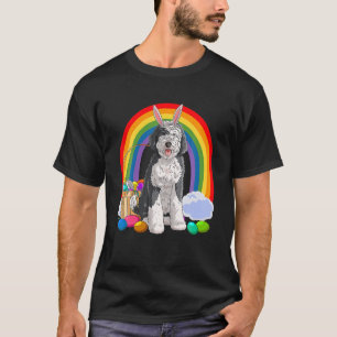 Happy Easter Eggs Bunny Dog Sheepadoodle T-Shirt