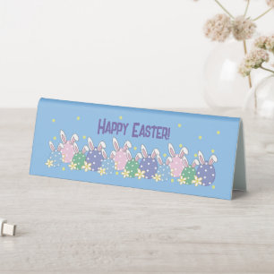 Happy Easter Eggs & Bunny Ears - Blue