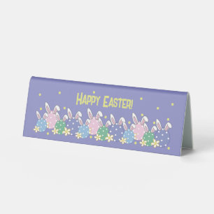 Happy Easter Eggs & Bunny Ears - Purple