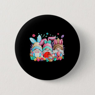 Happy Easter Eggs Bunny Gnomes Bowling Lover Easte 6 Cm Round Badge