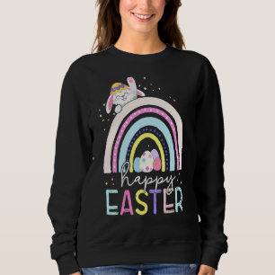 Happy Easter Eggs Bunny Rainbow Easter Eggs Hunter Sweatshirt