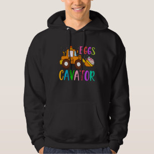 Happy Easter Eggs Cavator Excavator Hunting Egg Hoodie