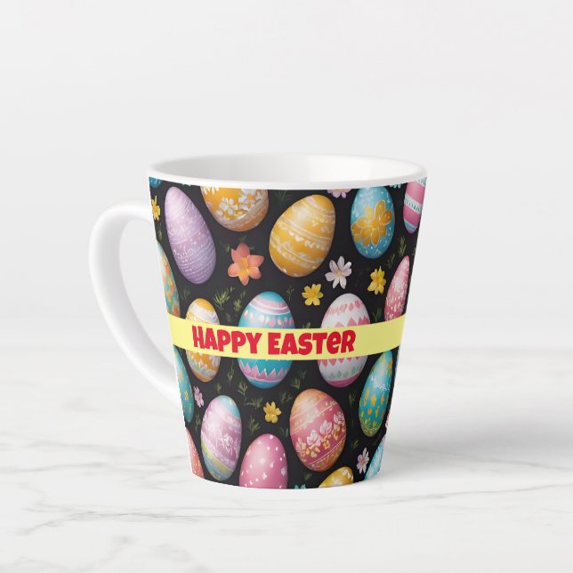 Happy Easter Eggs Collection Latte Mug (Left Angle)