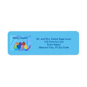 Happy Easter Eggs Colourful Address Labels