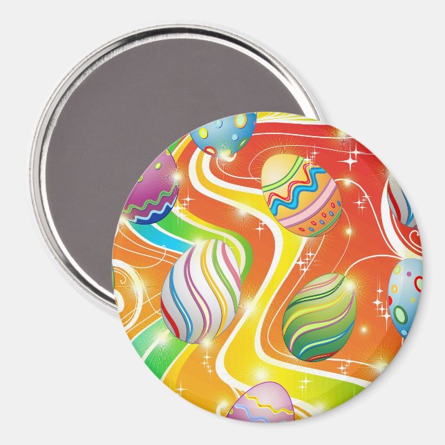 Happy Easter Eggs Festive Pattern Magnet (Front/Back)