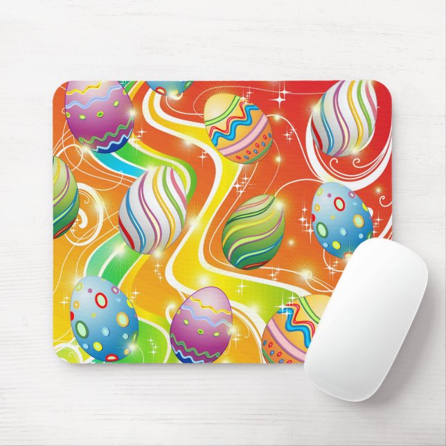 Happy Easter Eggs Festive Pattern Mouse Mat (With Mouse)