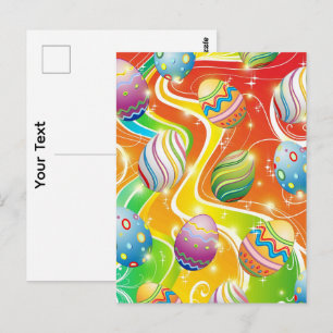 Happy Easter Eggs Festive Pattern Postcard