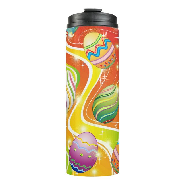 Happy Easter Eggs Festive Pattern Thermal Tumbler (Front)