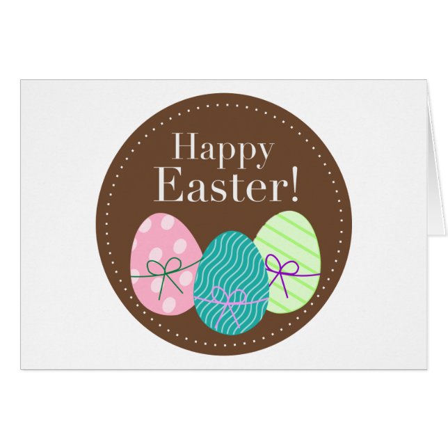 Happy Easter Eggs Greeting Card (Front Horizontal)
