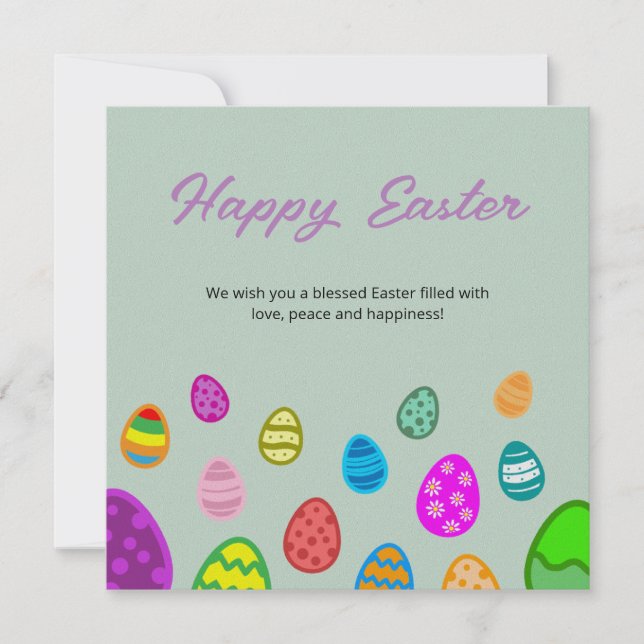 Happy Easter Eggs Holiday Card (Front)