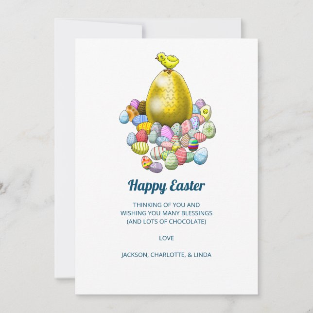Happy Easter Eggs Holiday Card (Front)