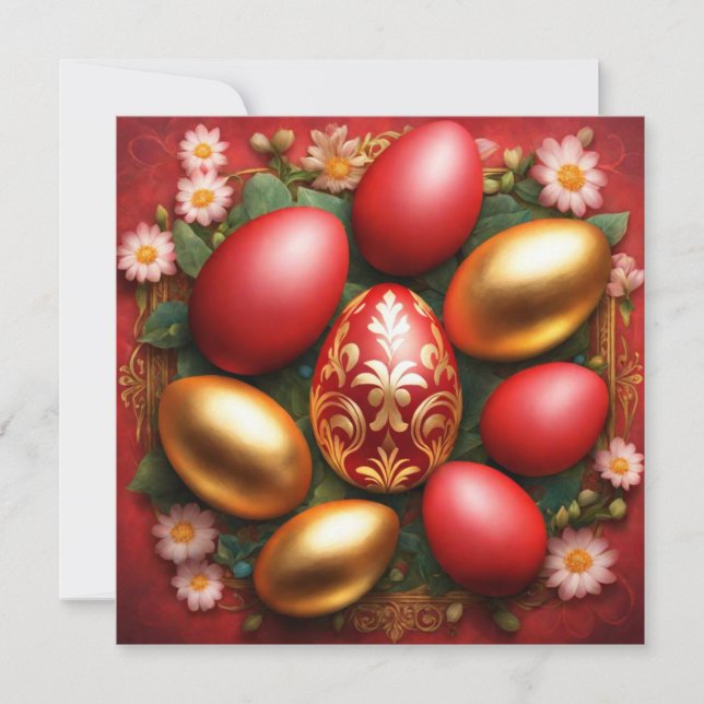 Happy Easter eggs Holiday Card (Front)