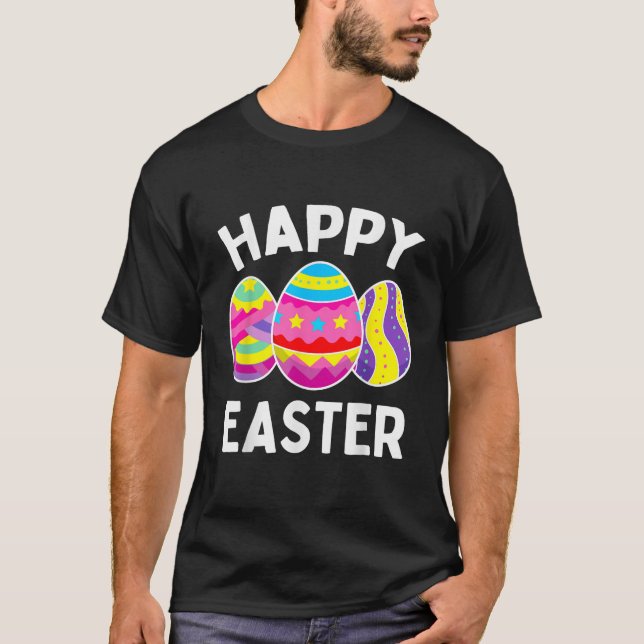 Happy Easter Eggs Hunt Egg Hunting Women Kids Boys T-Shirt (Front)