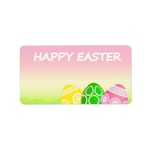 Happy Easter Eggs Label
