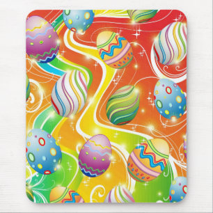 Happy Easter Eggs Ornamental Design Mouse Mat