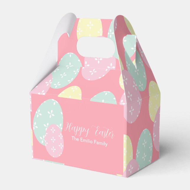 Happy Easter Eggs Pastel Event Birthday Favour Box (Front Side)