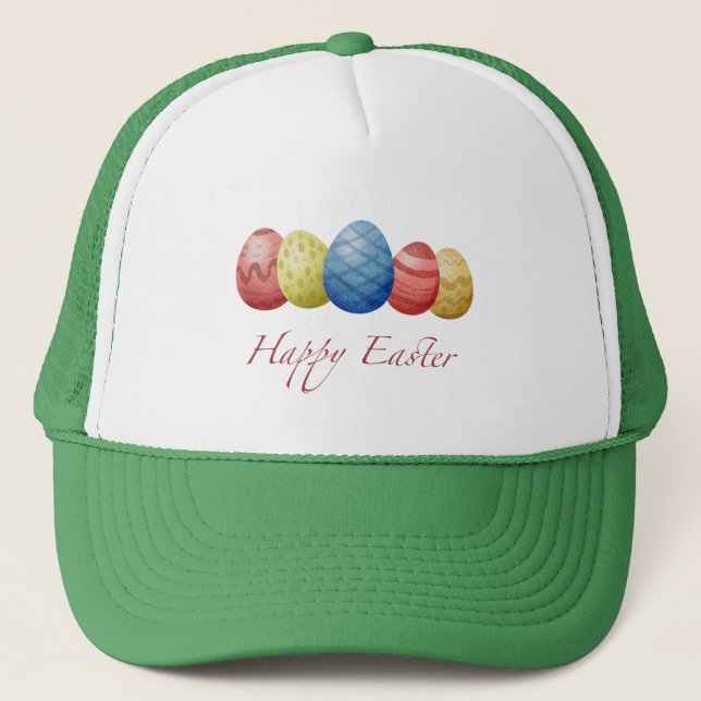 Happy Easter eggs  Trucker Hat (Front)