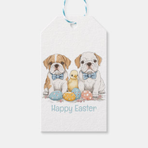 Happy Easter English Bulldogs Gift Tags