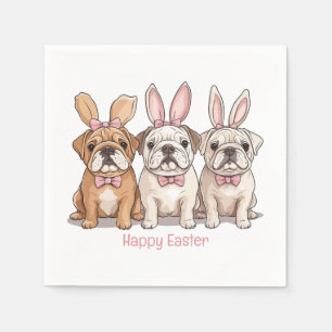 Happy Easter English Bulldogs Napkin