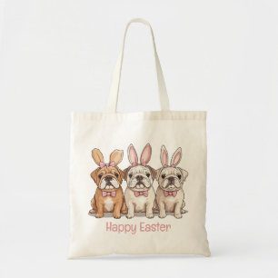 Happy Easter English Bulldogs Tote Bag