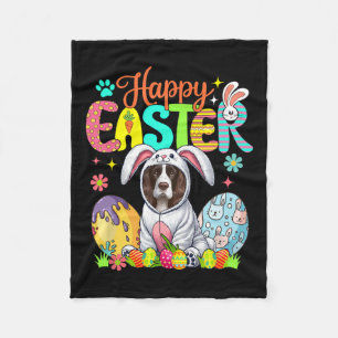 Happy Easter English Springer Spaniel Cosplay Bunn Fleece Blanket