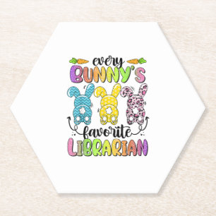 Happy Easter Every Bunny Is Favourite Librarian Ra Paper Coaster