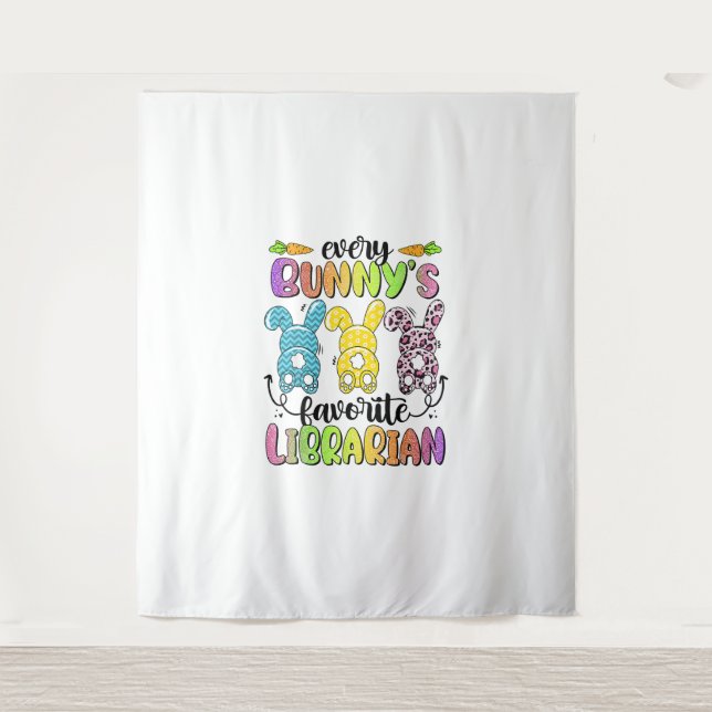 Happy Easter Every Bunny Is Favourite Librarian Ra Tapestry (Front)