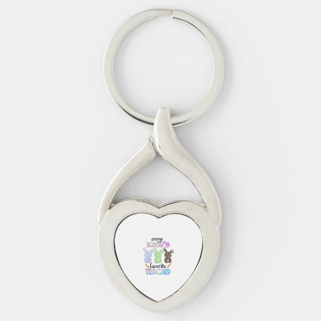 Happy Easter Every Bunny Is Favourite Teacher Rabb Key Ring (Front)