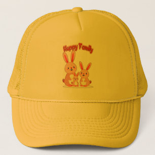 Happy Easter Family – Cute Bunny Illustration boné Trucker Hat