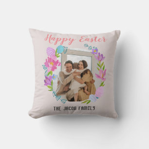 Happy Easter family,easter bunny family one photo Cushion