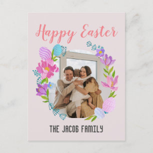 Happy Easter family,easter bunny family one photo Holiday Postcard