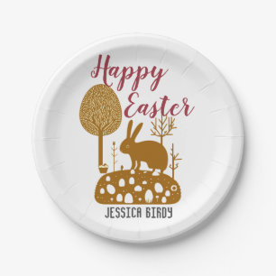 Happy Easter family, easter bunny, personalise   Paper Plate
