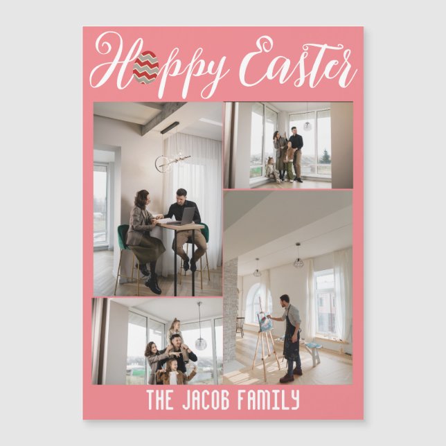 Happy Easter family, easter four photo collage  (Front)