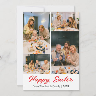Happy Easter family, easter four photo collage Holiday Card