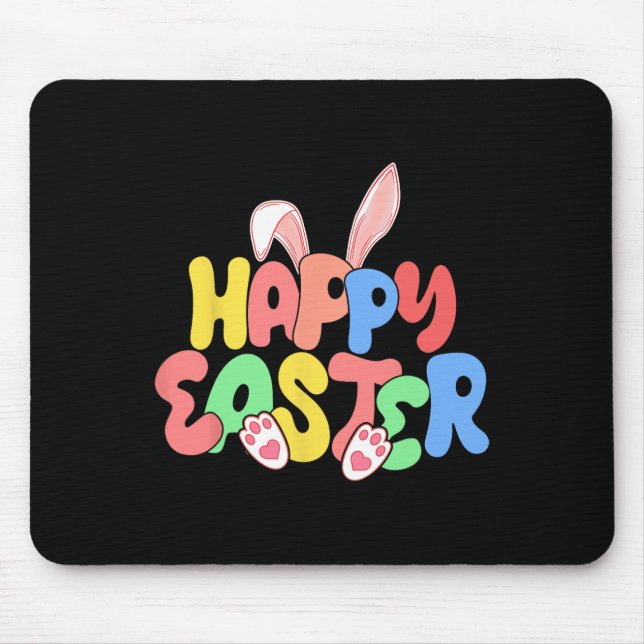Happy Easter, Family Group, Easter Bunny, Egg Hunt Mouse Mat (Front)