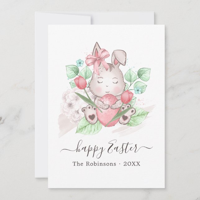 Happy Easter Family Photo Collage Greeting Holiday Card (Front)