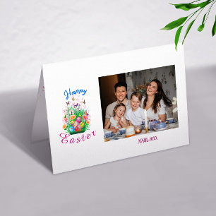 Happy Easter Family Photo Folded Holiday Card