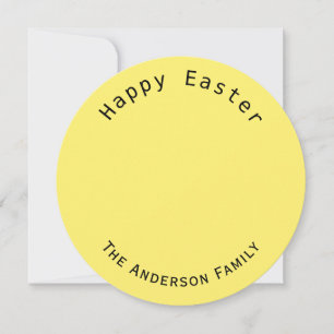 Happy Easter Family Photo Yellow Holiday Card