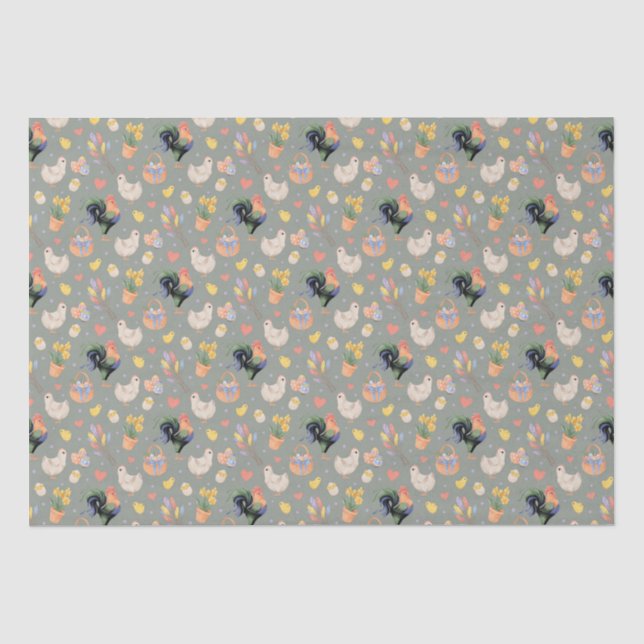 Happy Easter Family (Spanish Grey) – Tissue Paper (Front)
