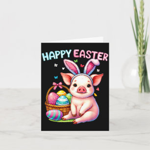 Happy easter farm animal pig lovers bunny womenHap Card