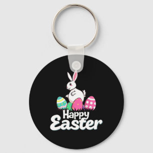 Happy Easter Fat Bunny Easter Outfit Egg Nest Flow Key Ring