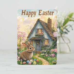 Happy Easter Festive Holiday Rabbit Postcard