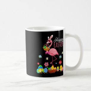 Happy Easter Flamingo With Easter Egg Bysket Hunti Coffee Mug
