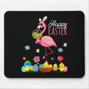 Happy Easter Flamingo With Easter Egg Bysket Hunti Mouse Mat