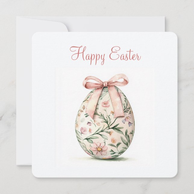Happy Easter Flat Holiday Card  (Front)